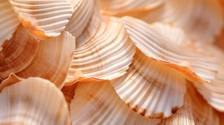 Hyper zoom into the texture of a seashell's ridgesの素材