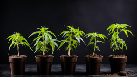 Cannabis plant in various growth stagesの素材