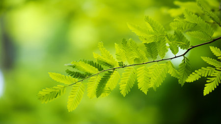 Closeup of leaves with a blurred backgroundの素材