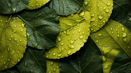 Closeup of leaves with rich texturesの素材