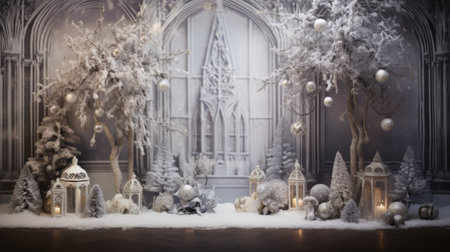 Fantastic christmas backdrop infused with elements of enchantment.の素材