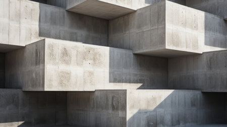 A closeup of brutalist concrete showcasing its textureの素材