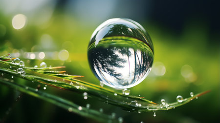 Hyper zoom shot of a crystal clear water dropletの素材