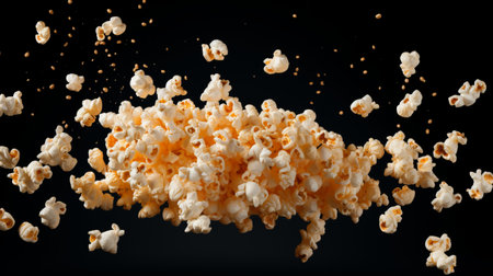 Popcorn kernels popping and floating upwardの素材