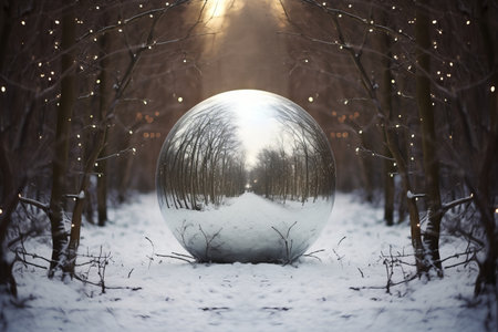 Glistening decorations transforming winter into magicの素材