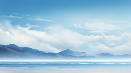 An atmospheric, undefined seascape with a tranquil vibeの素材