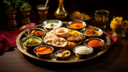 Diwali thali with traditional offeringsの素材