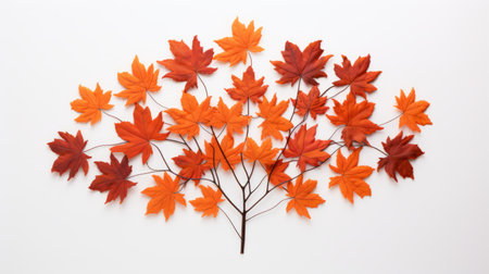 Leaves in the shape of a maple treeの素材