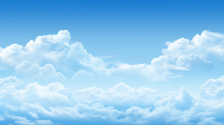 Sky blue backdrop, reminiscent of sunny days and clear horizonsの素材