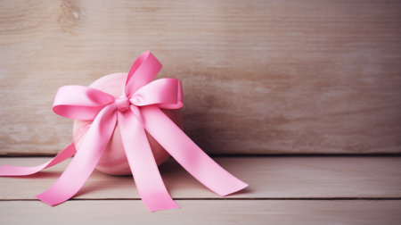 Pink ribbon with a message of encouragementの素材