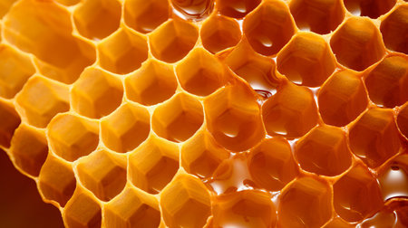 A closeup of honeycomb, a symbol of sweetnessの素材