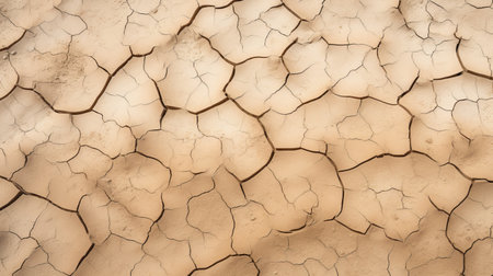 A textured piece of cracked, dry earth in a desertの素材