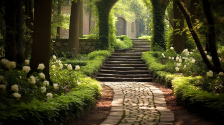 A path through a garden of aspirationsの素材