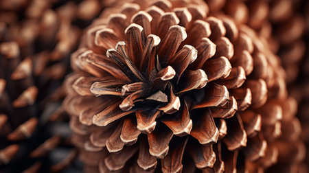 Extreme hyper zoom showcasing the texture of a pineconeの素材