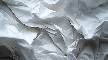 A macro shot of a crumpled piece of wrinkled paperの素材
