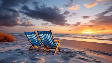 Beach theme at sunset with relaxationの素材