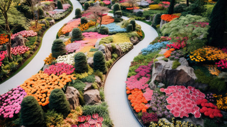 A hyper zoomed perspective of a vibrant gardenの素材