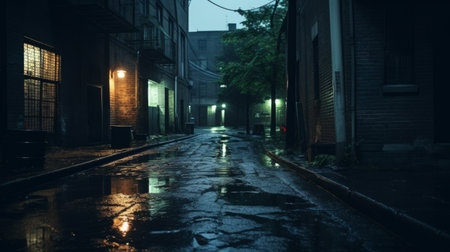 Moody urban alley with a cinematic touchの素材