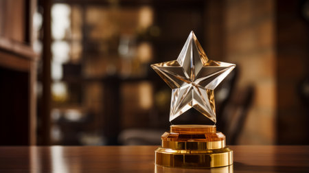 A trophy with a starshaped topper and brillianceの素材