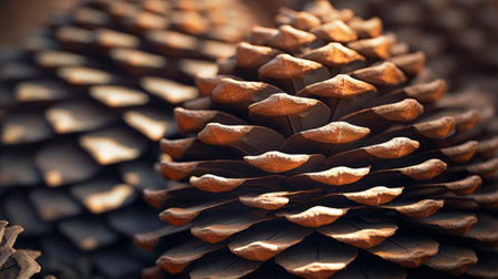 Hyper zoom into the texture of a pinecone's scalesの素材