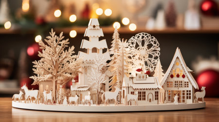 Festive charm of the holidays with intricately crafted sceneの素材