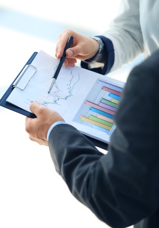 Stock market graphs monitoringの写真素材
