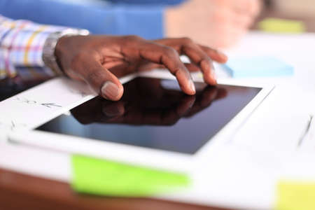 Business adviser analyzing financial figures denoting the progress in the work of the company