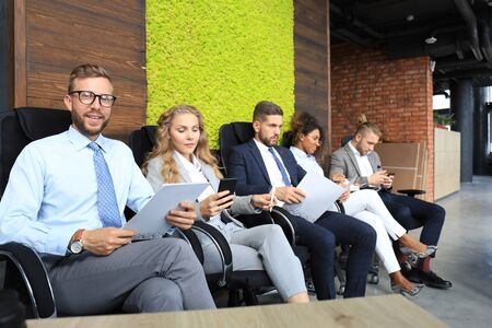 Modern business people waiting for job interview