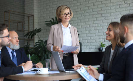 Businessmen teamwork brainstorming meeting to discuss plans of the investment