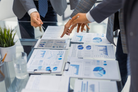 Stock market graphs monitoring. Business conceptの写真素材
