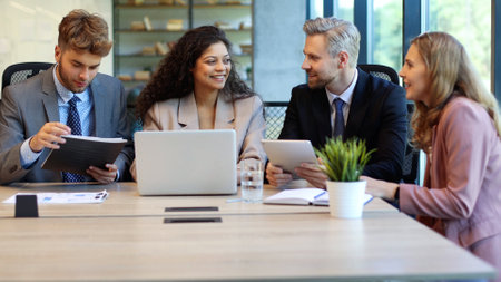 Businessmen teamwork brainstorming meeting to discuss plans of the investment.