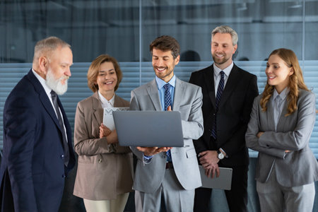 Business team discussing together business plans in office