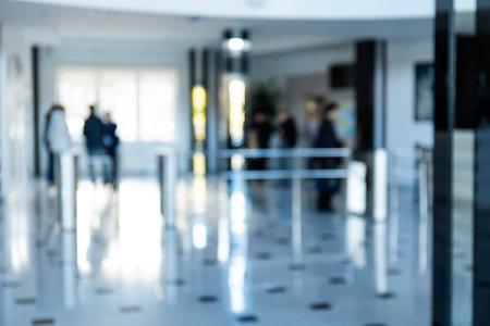 Blurred office background with people.の写真素材