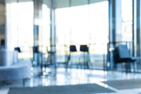 Abstract blur office interior for background.の写真素材