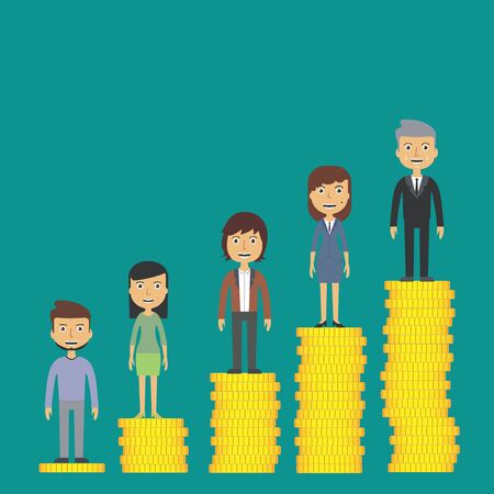 people with different financial capabilities rise in pricesのイラスト素材