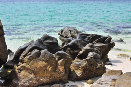 Close up rock beaches on Khai island, Satun province Thailand.の写真素材