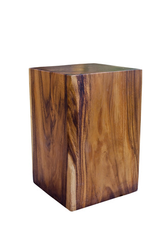 wooden stool isolated on white background.の写真素材