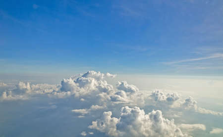 clouds in the blue sky.