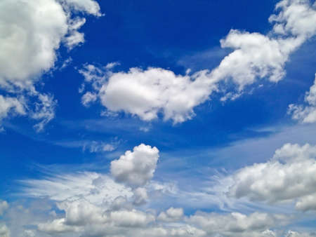 clouds in the blue sky.
