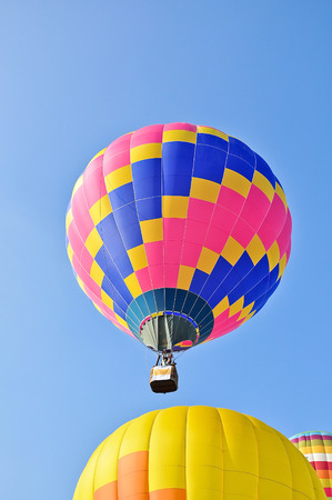 Hot air balloons in the blue skyの写真素材
