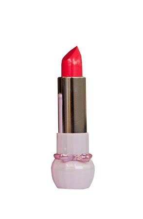 Red lipstick isolated on white background.の写真素材