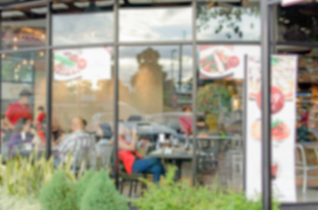 abstract blur image decoration interior restaurantの写真素材