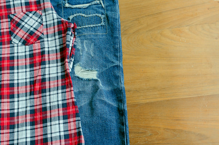 Travel accessories costume. Shirt, Jean for the trip.