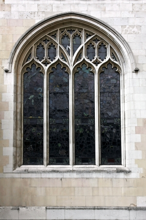 Large decorative church window with stained glassの写真素材