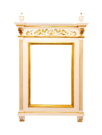 Empty rococo style mirror frame isolatedの写真素材