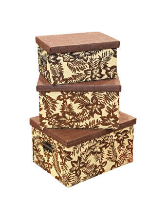 Decorative brown boxes isolated の写真素材