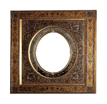 Vintage gold frame isolated の写真素材