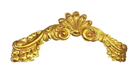 Decorative gold wall ornament isolated の写真素材