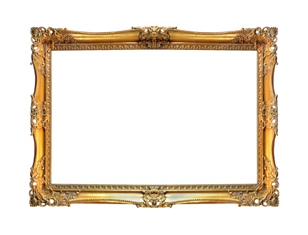 Vintage gold frame isolatedの写真素材