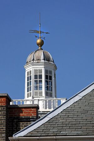 Wind direction indicator on top of roofの写真素材
